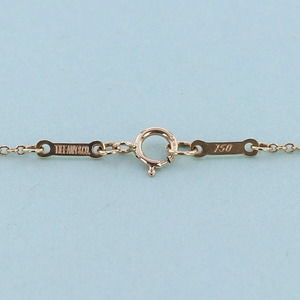 Tiffany Open Heart 5P Diamond Necklace Yellow Gold